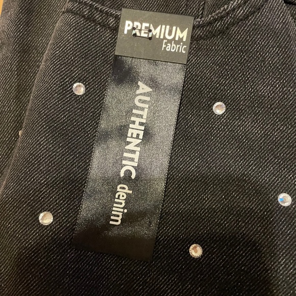 Black Denim Jeans with Rhinestones size 5/27 - Picture 2 of 14